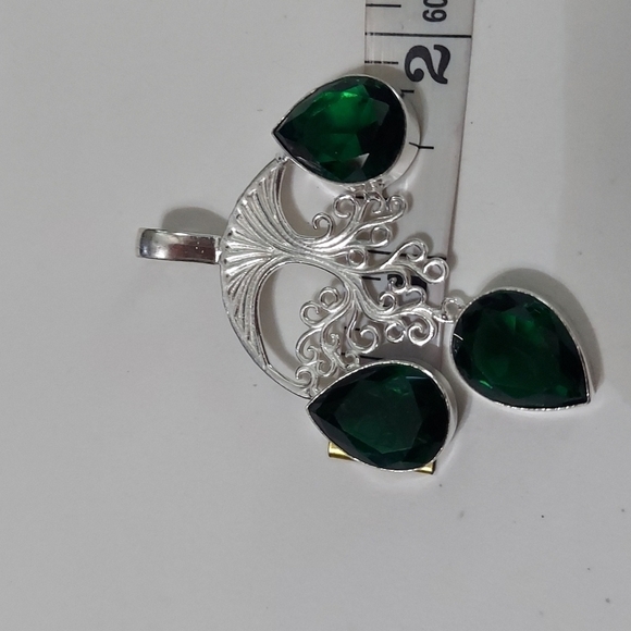Sterling Silver Chrome Diopside Pendant Stamped 925 - Picture 3 of 5